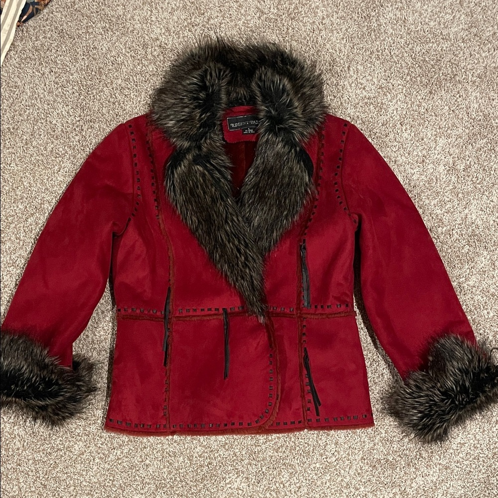 Regent Park Jacket with Faux Fur Trim EUC size L